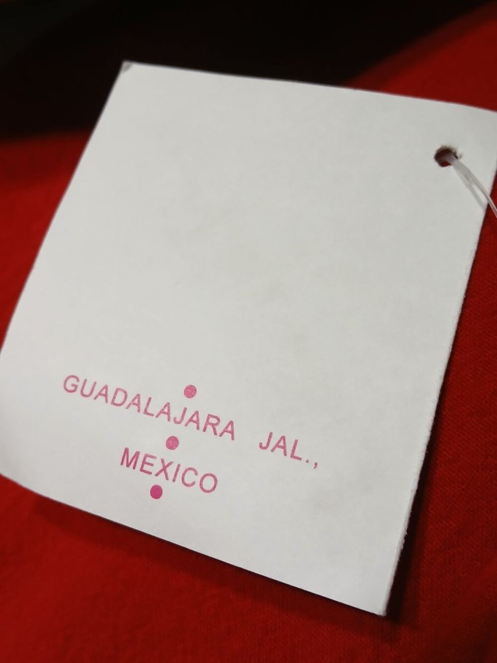 Vintage Maria Guadalajara Red Cotton Jumper Dress Size L Mexico Overalls NOS - Picture 15 of 16